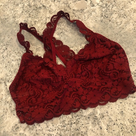 aerie Other - FINAL  DROP🤭 Deep Red Lace Bralette